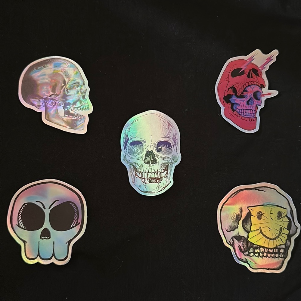 Holographic skull stickers/decals